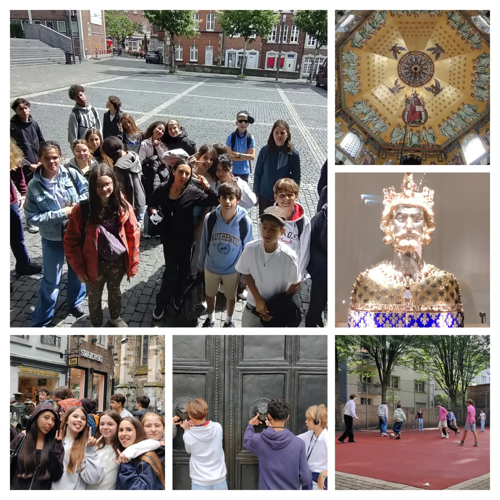 Aix La Chapelle juin 2026 — Au programme de cette troisième journée à Aix La Chapelle : cours le matin, visite de la cathédrale, Trésor de Charlemagne et soirée sport et Barbecue !